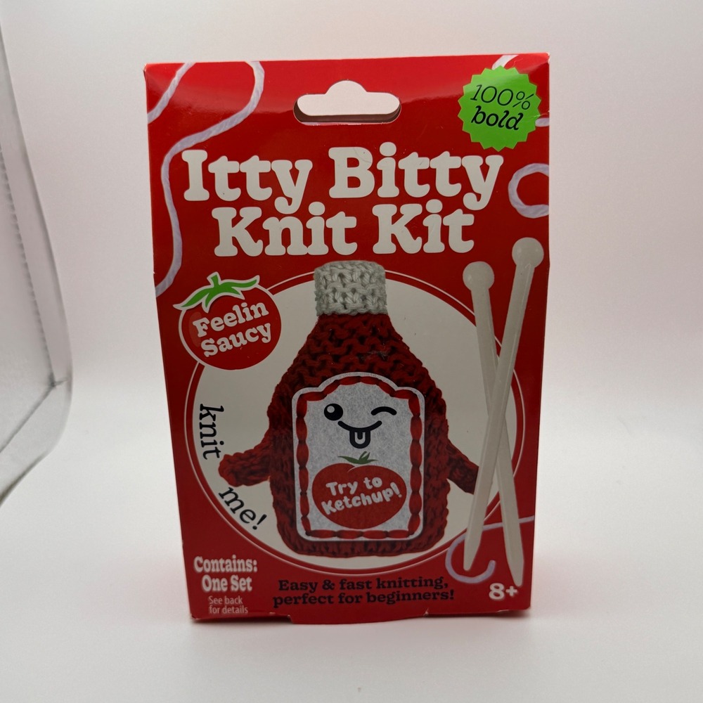 Bright Stripes Itty Bitty Knit Kit Feelin Saucy Ketchup Bottle Beginner SK-53
